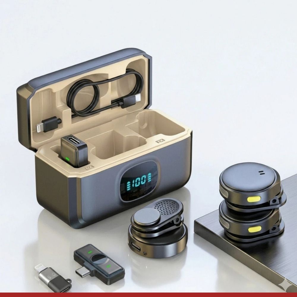 FITRIC Q8 Portable Wireless Lavalier Mic with Battery Display & Noise Reduction @ 844 Camera Microphone-picture-25