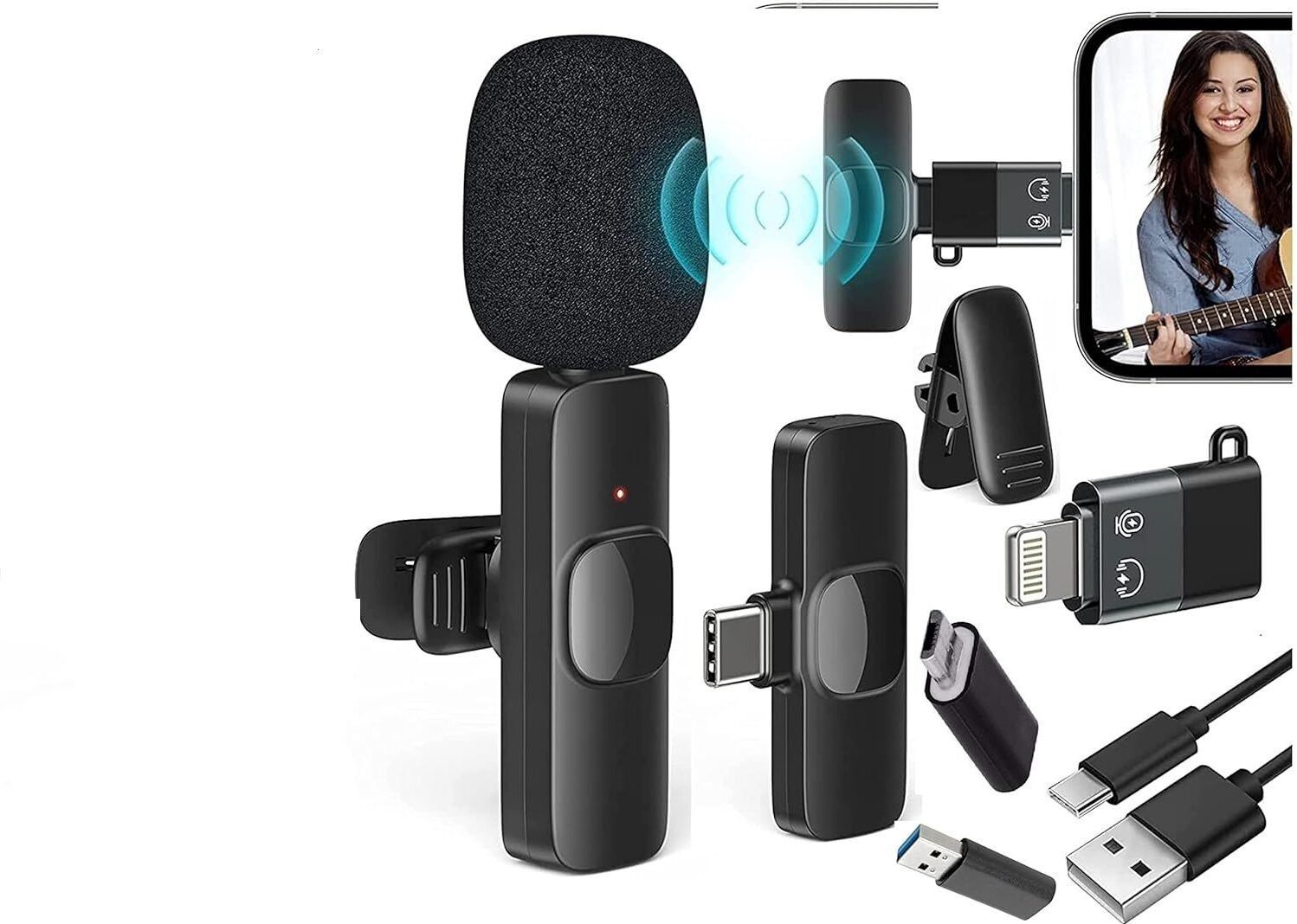 Wtn K8 Clip-On Wireless Microphone for Vlogging, Video Recording, and Live Streaming Camera Microphone-picture-11
