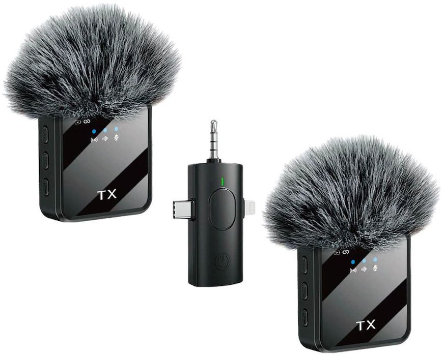 PLUG PULSES Wireless Lavalier Microphone Dual Transmitter Noise Reduction Plug and Play Camera Microphone-image-15