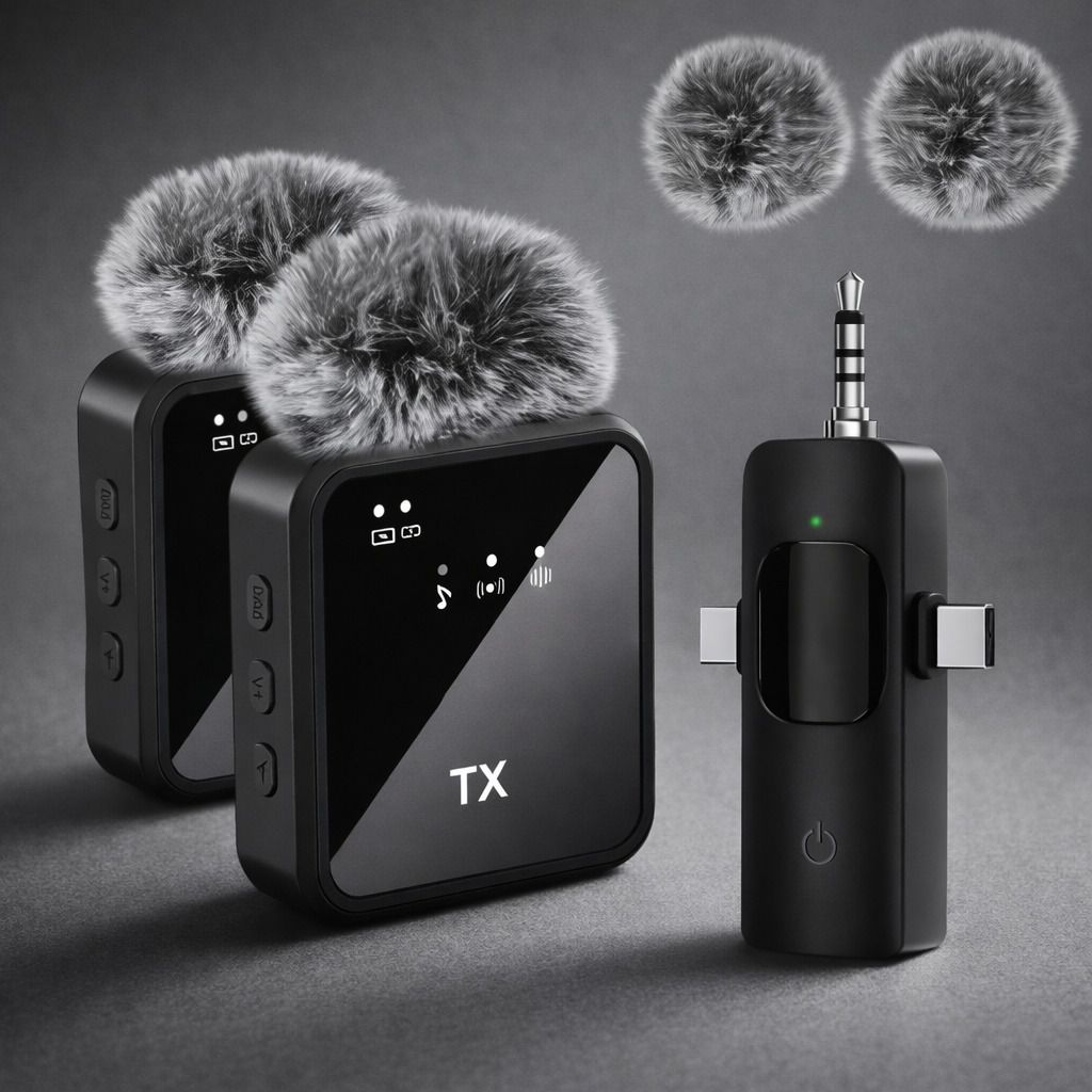 Foxne point Wireless Microphone for iPhone, Android Phone - Bluetooth Lavalier Lapel Mic Camera Microphone-image-29
