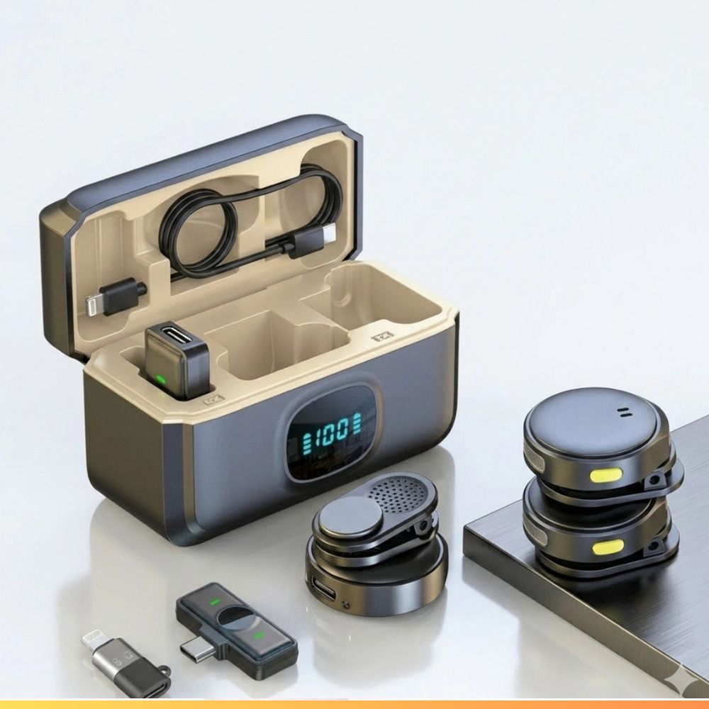 FITRIC Q8 Portable Wireless Lavalier Mic with Battery Display & Noise Reduction @ 855 Camera Microphone-picture-32