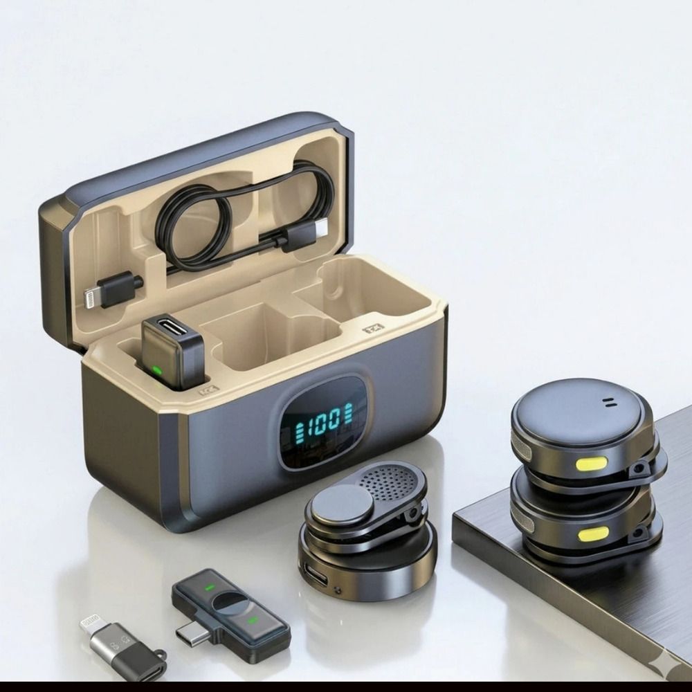 FITRIC Q8 Portable Wireless Lavalier Mic with Battery Display & Noise Reduction @ 852 Camera Microphone-picture-26
