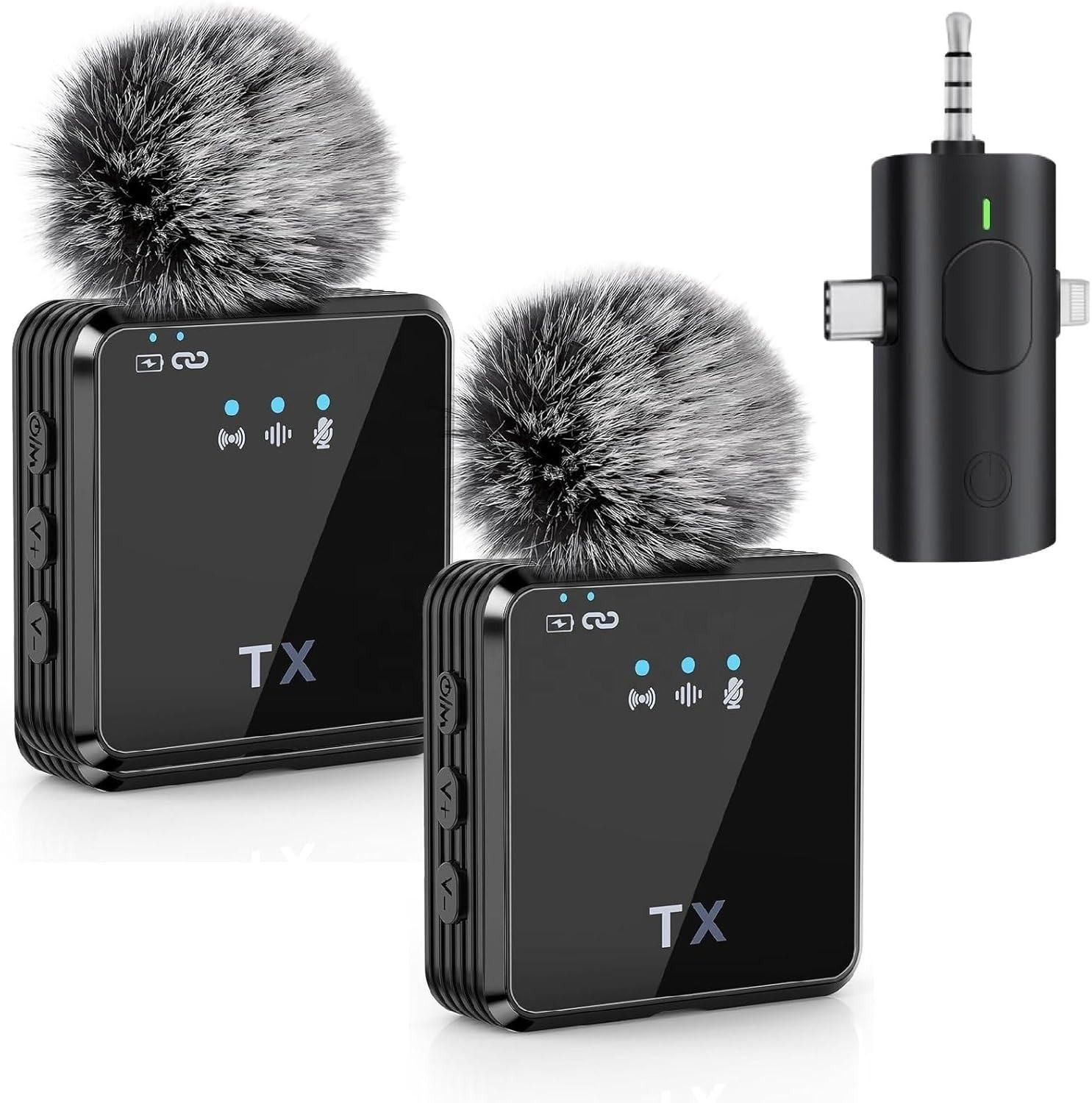 Foxne point 3-in-1 Dual Wireless Mic with DSP Noise Reduction Camera Microphone-image-45