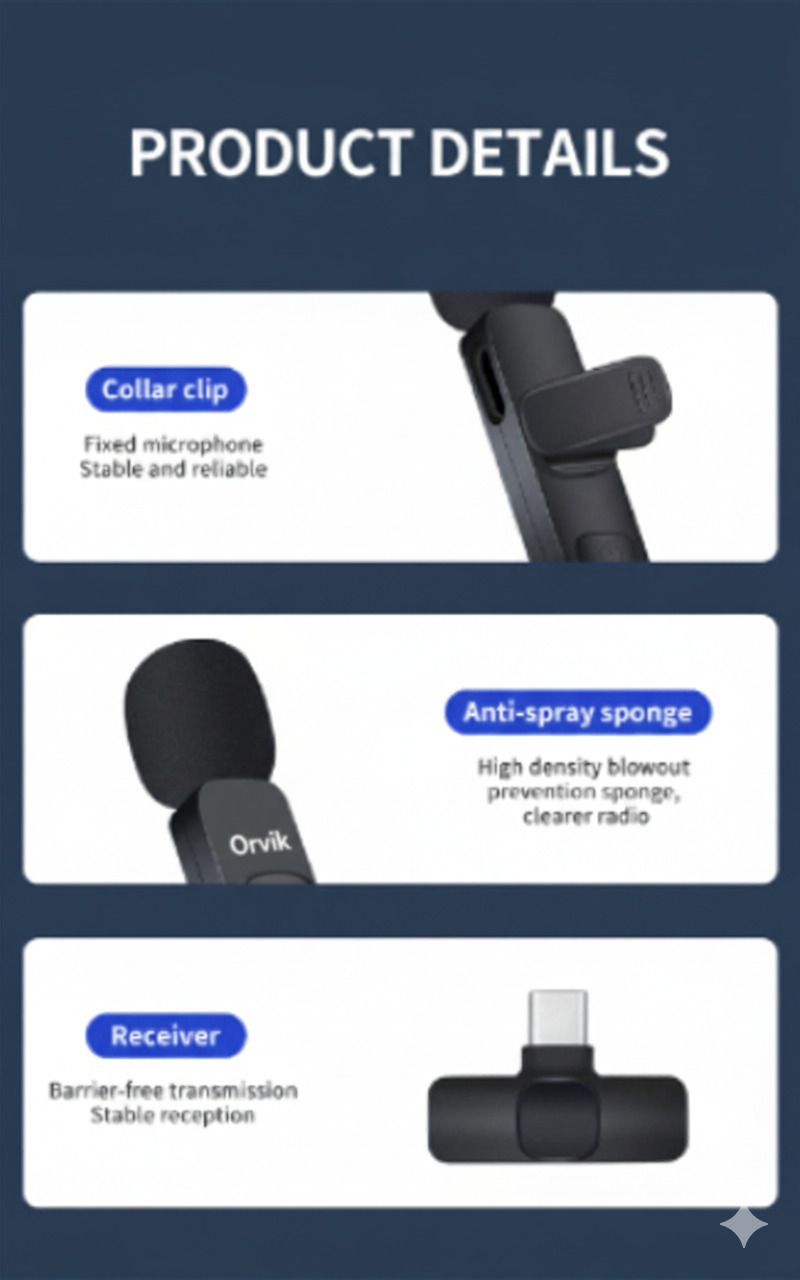 Orvik K9 Wireless Microphone with Receiver Camera Microphone-picture-38