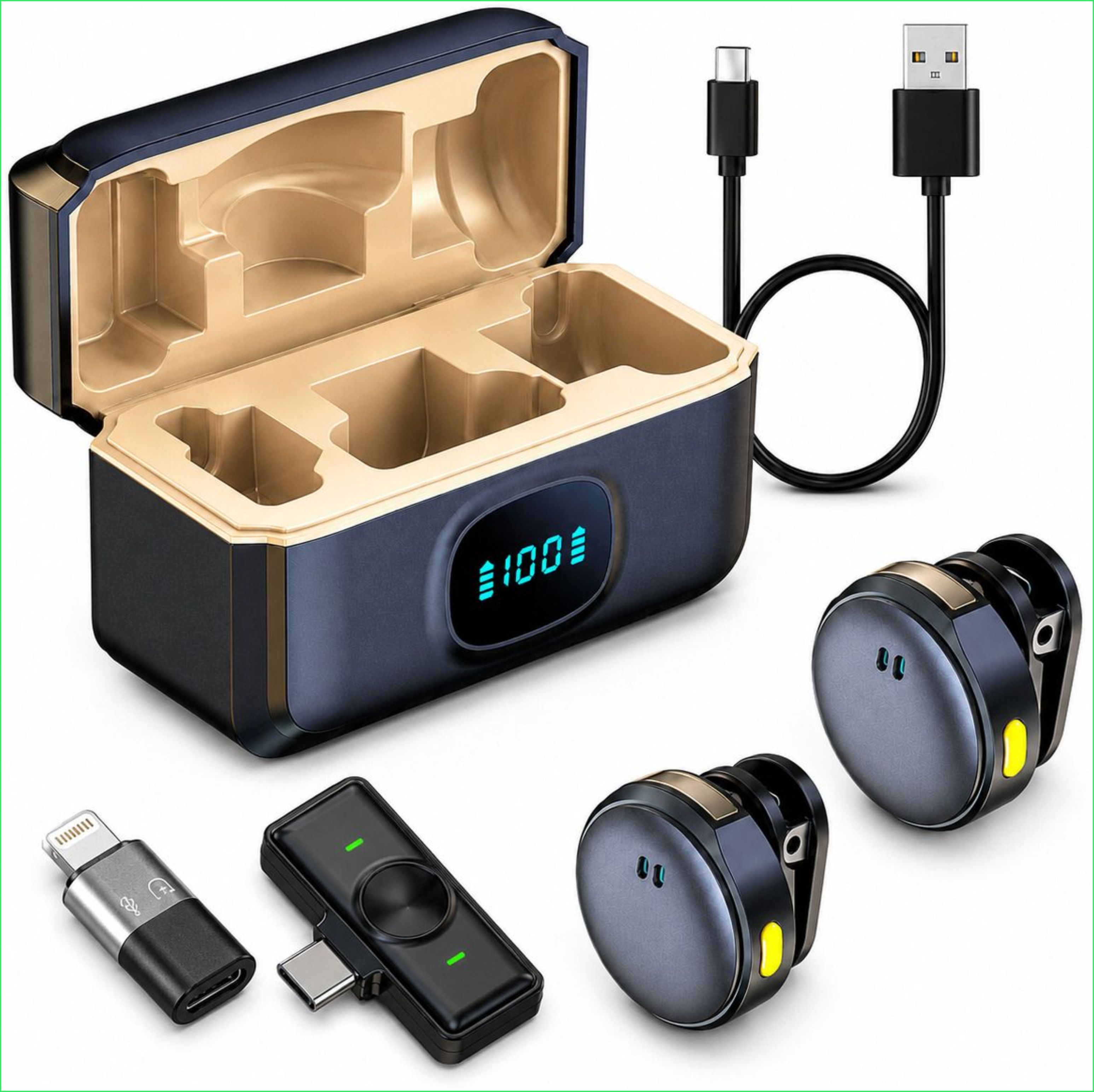 WristHive Q8 Wireless Lavalier Microphone with Charging Case & Type-C Dual Mic Set_07 Camera Microphone-picture-47
