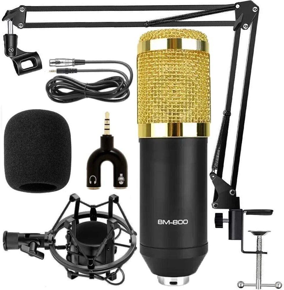 DawnRays Professional Mic Kit Adjustable Mic for Studio Recording singing & Broadcasting Camera Microphone-picture-29