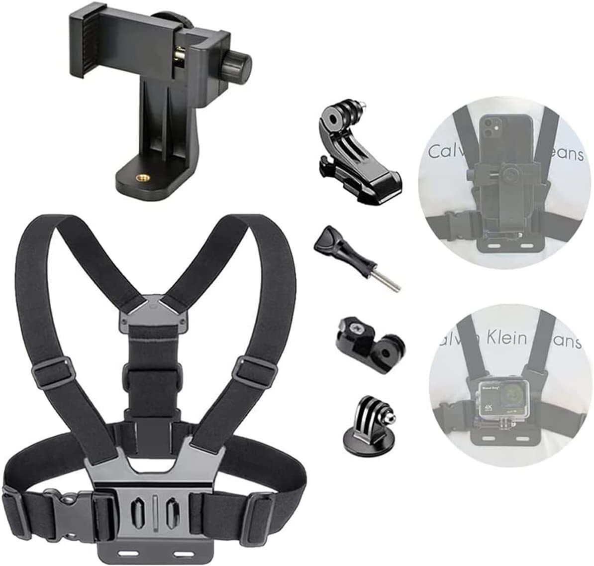 MMPRO Adjustable Chest Mount Harness Strap Belt for Action Camera & Phones,Gopro Strap Strap