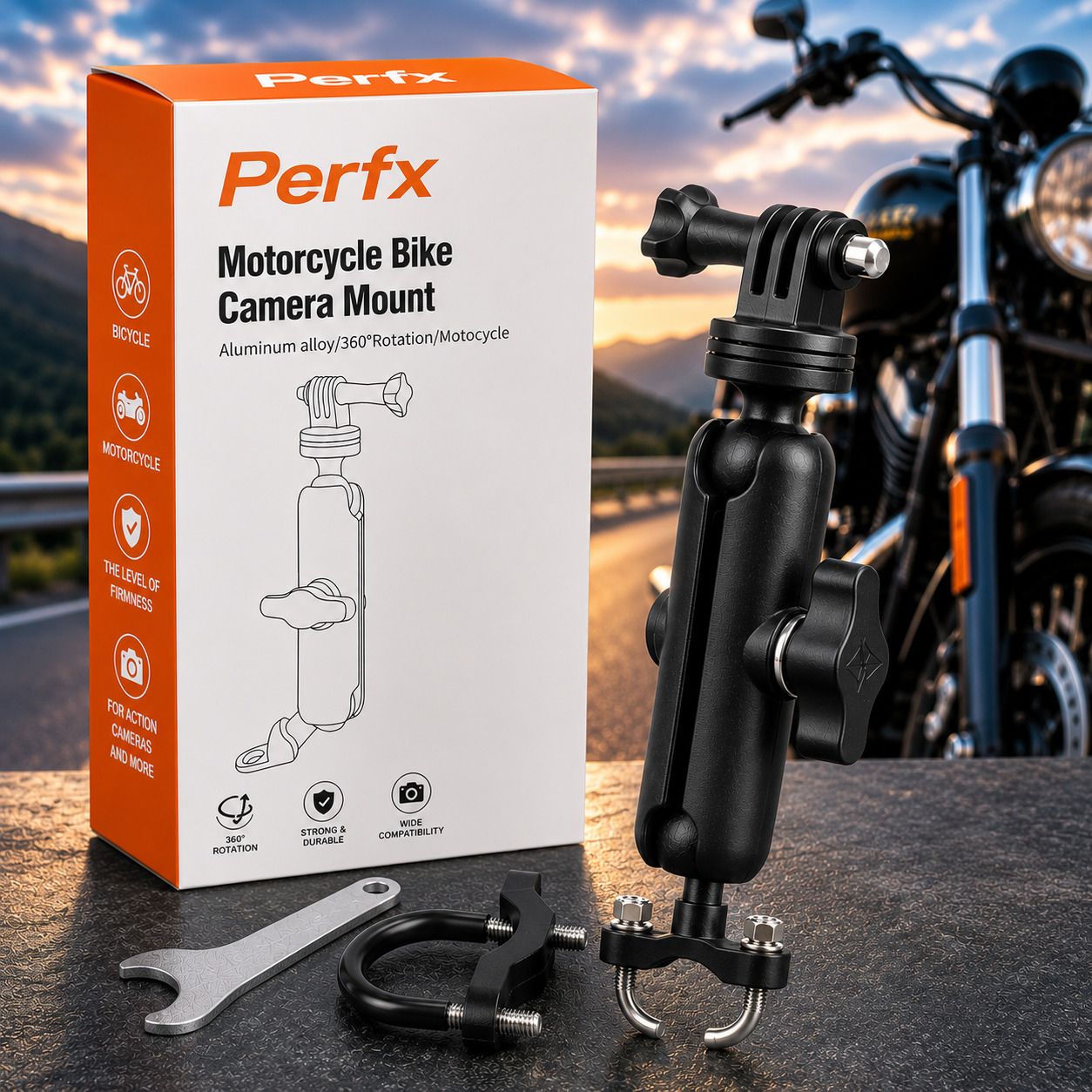 Perfx Handlebar Jaw Clamp Camera Mount-picture-24