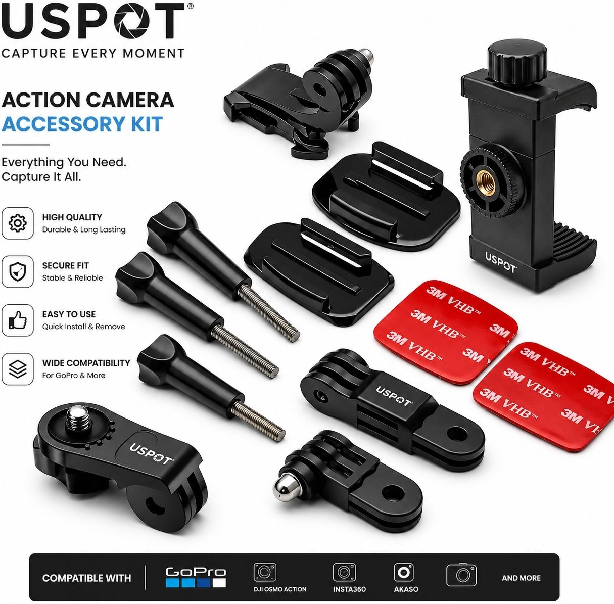 USPOT Helmet Flat Placement Camera Mount-picture-26