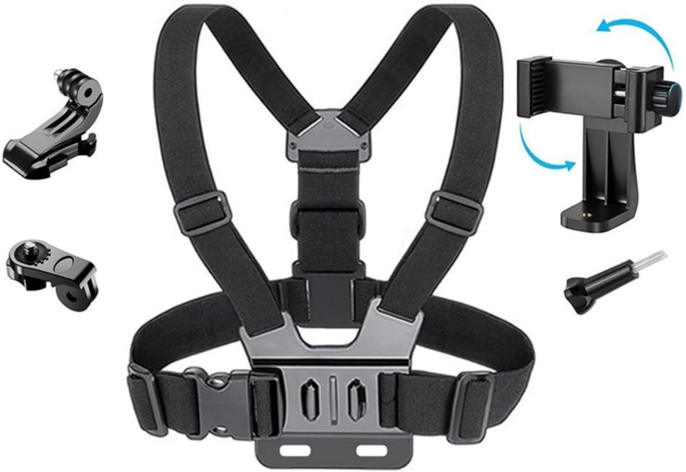 ZARRY Adjustable Chest Strap Harness Mount Mobile Action Camera Moto Vlogging Camera Strap