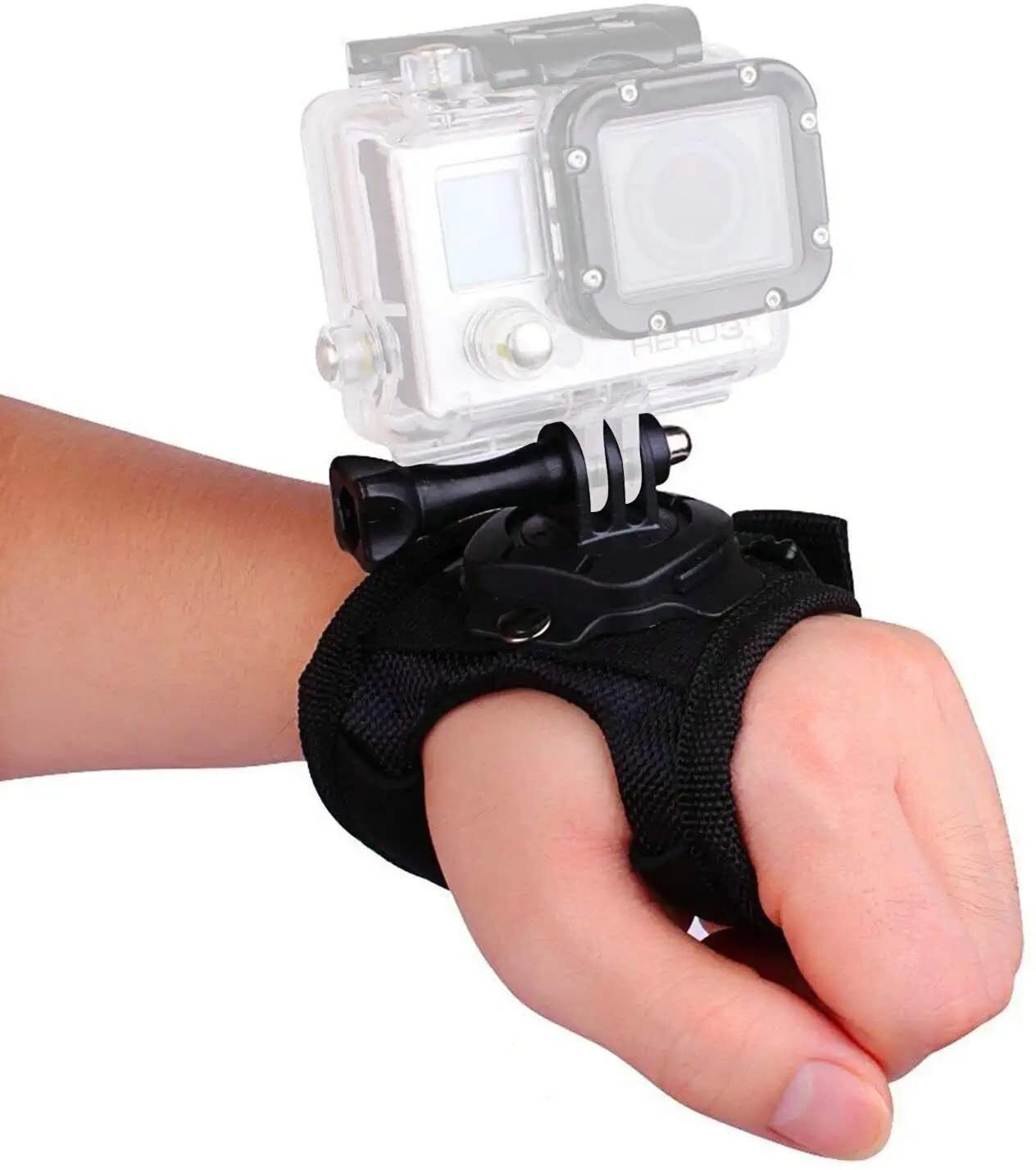 TECHGEAR 360 Degree Rotation Glove Style Band Wrist Strap Mount Strip Belt for GOPRO Hero Polyester Camera Pistol Grip-picture-11