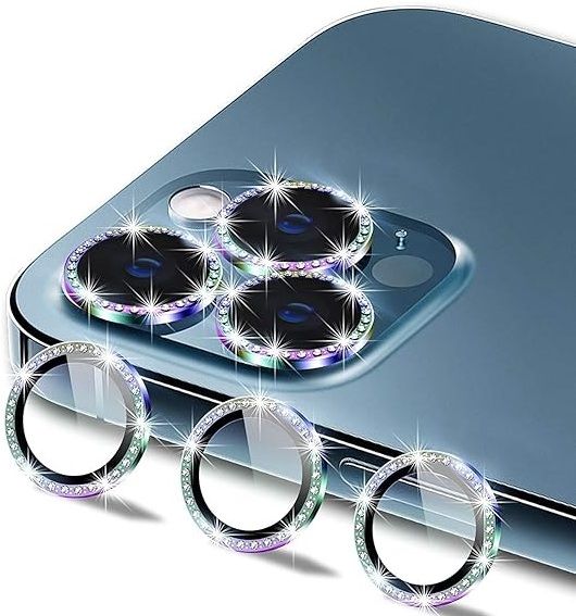 Vinylzone Iph 11/11 Pro/12/12 Pro Rainbow Diamond Camera Ring Lens Protector Anti Scratch Tempered Glass Camera Rig-picture-13