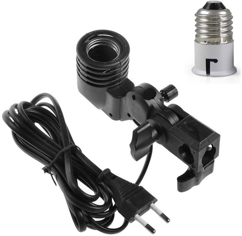 Schsteindar Photography Photo Light Lamp Bulb Single Holder E27 Socket Bracket Studio With E27 to B22 Screw Base Socket Plastic Lamp Holder Light Bulb Adapter Camera Rig-picture-38