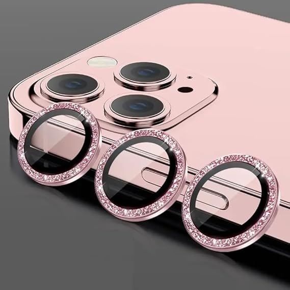 Vinylzone Iph 11/11 Pro/12/12 Pro Pink Diamond Camera Ring Lens Protector Anti Scratch Tempered Glass Camera Rig-picture-37