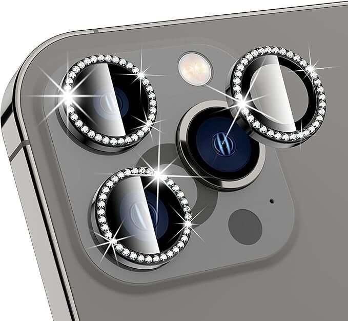 Vinylzone Iph 13 Pro/ 13 Pro Max Black Camera Ring Lens Protector Anti Scratch Tempered Glass Camera Rig-picture-30