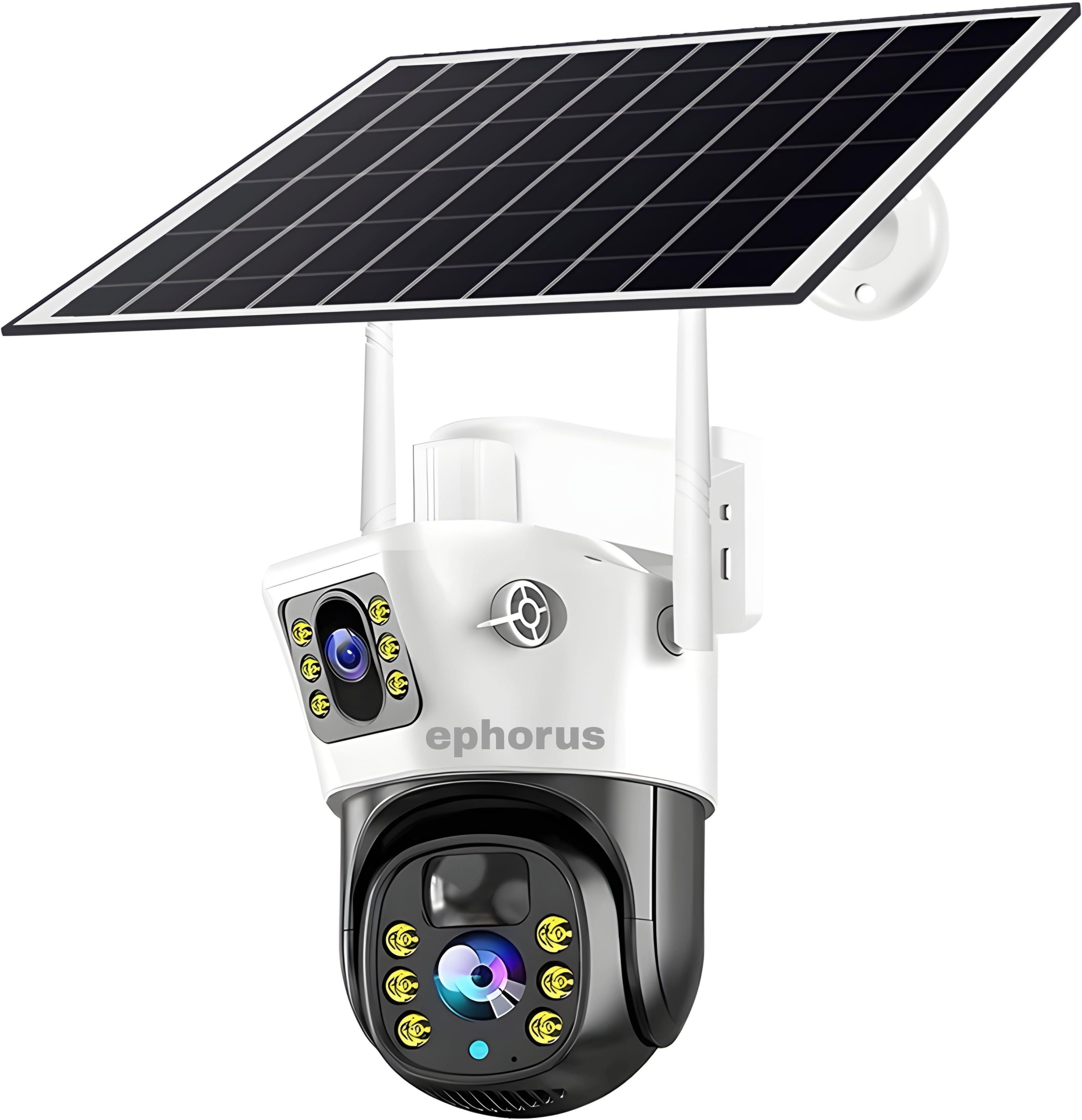 ephorus Solar panel 4MP+4MP colour night vision waterproof IP66 two way audio alarm 1 IP Camera Camera-image-6