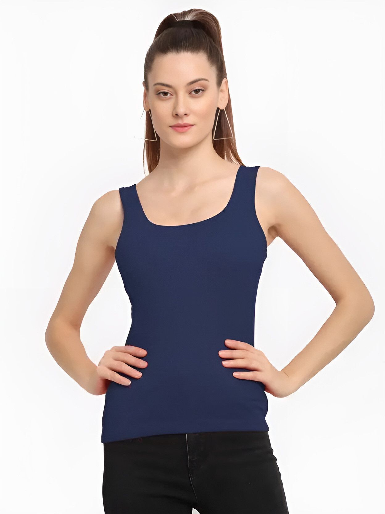 aastikhouse Women Dark Blue Camisole-picture-3