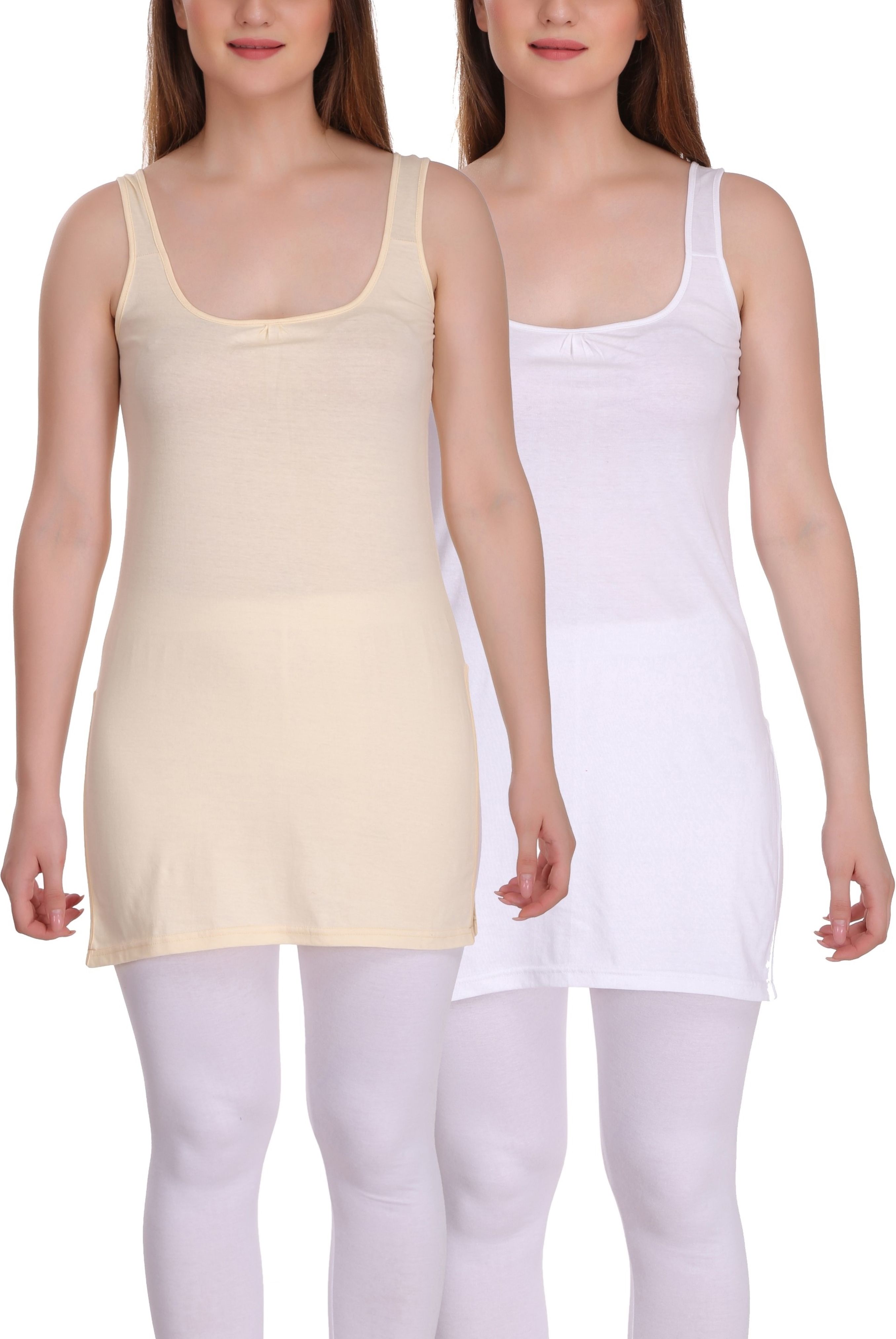 selfcare Women Beige, White Chemise-picture-24