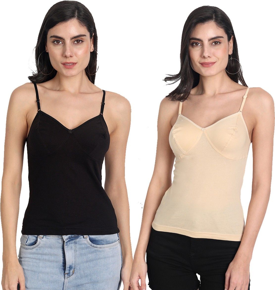 aimly Women Black, Beige Camisole-picture-27