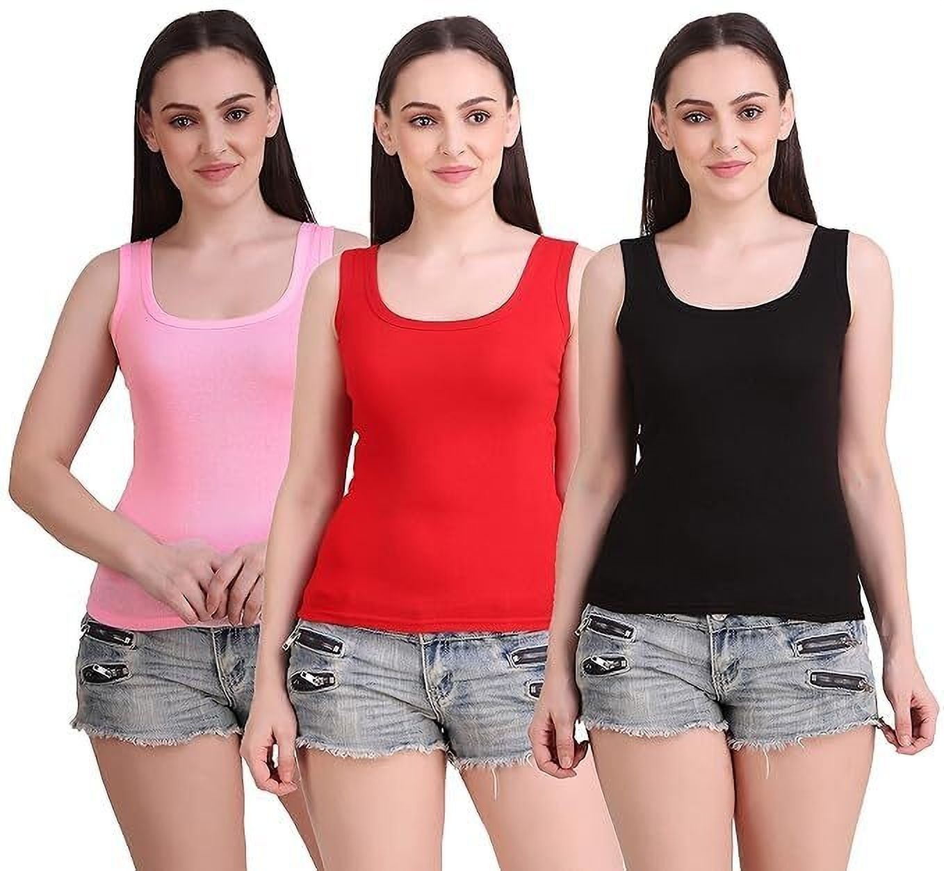 aastikhouse Women Black, Red, Pink Camisole-picture-15