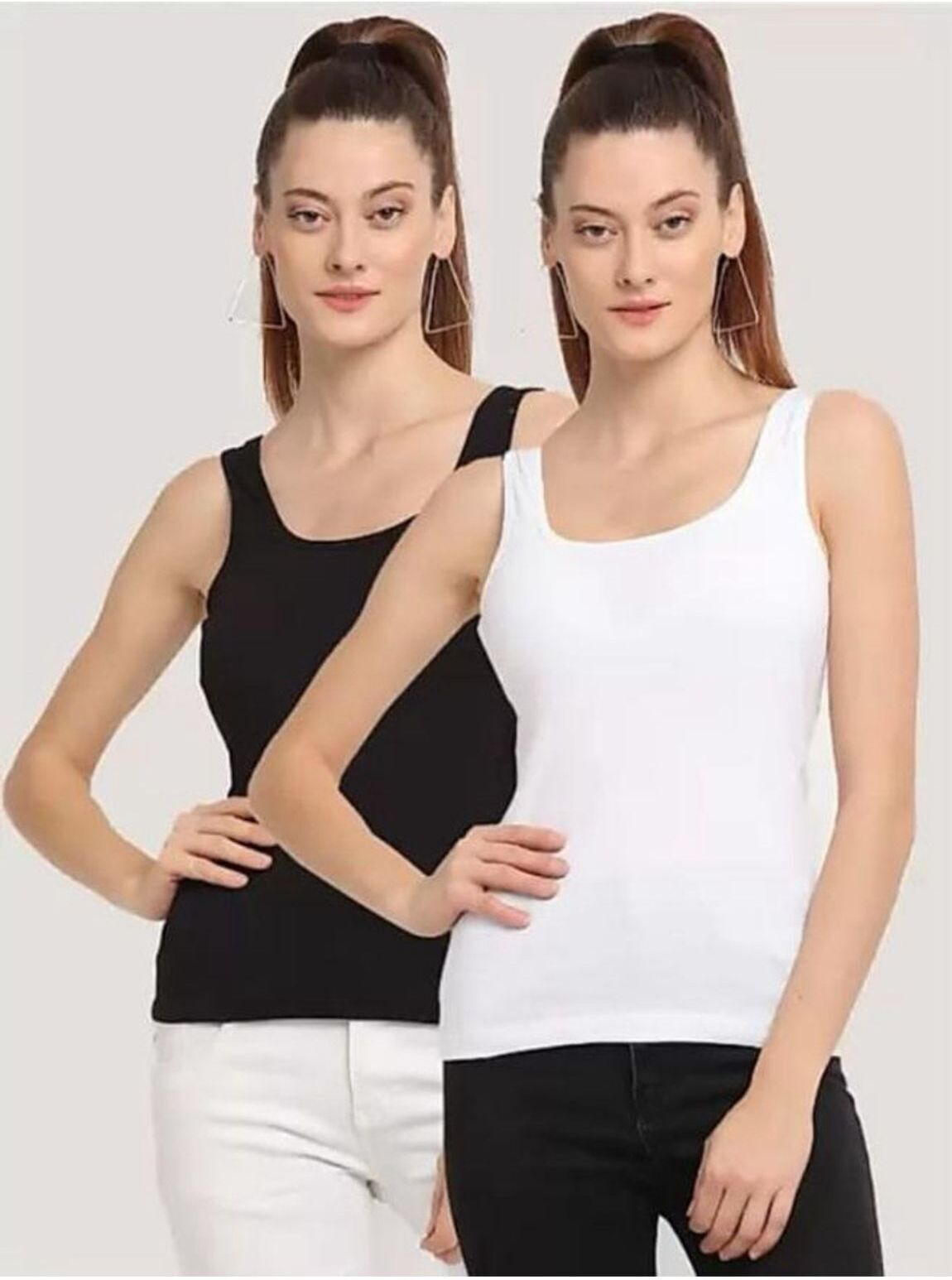 aastikhouse Women White, Black Camisole-picture-12