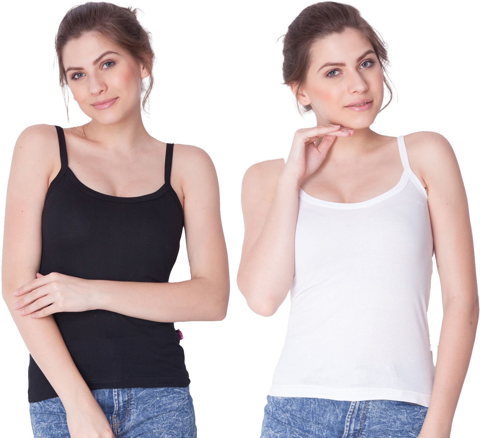 Women Black, White Camisole