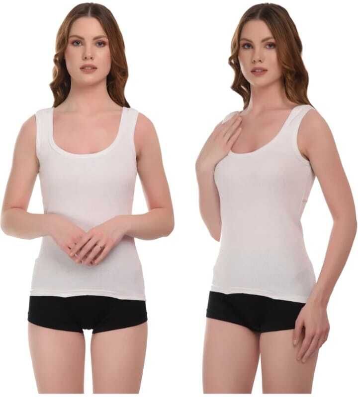 aastikhouse Women White, White Camisole-picture-40