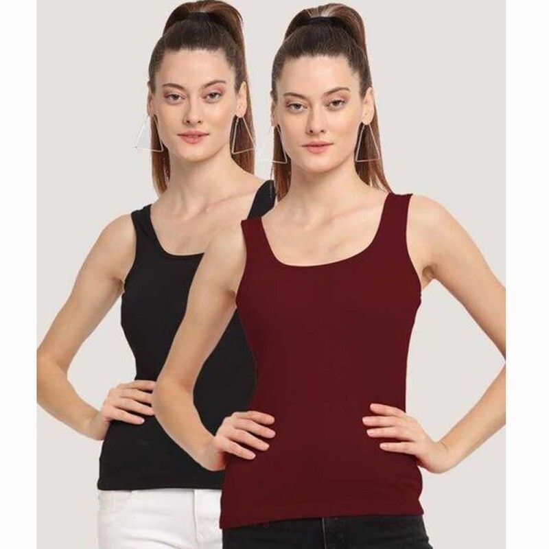Women Maroon, Black Camisole-image-33