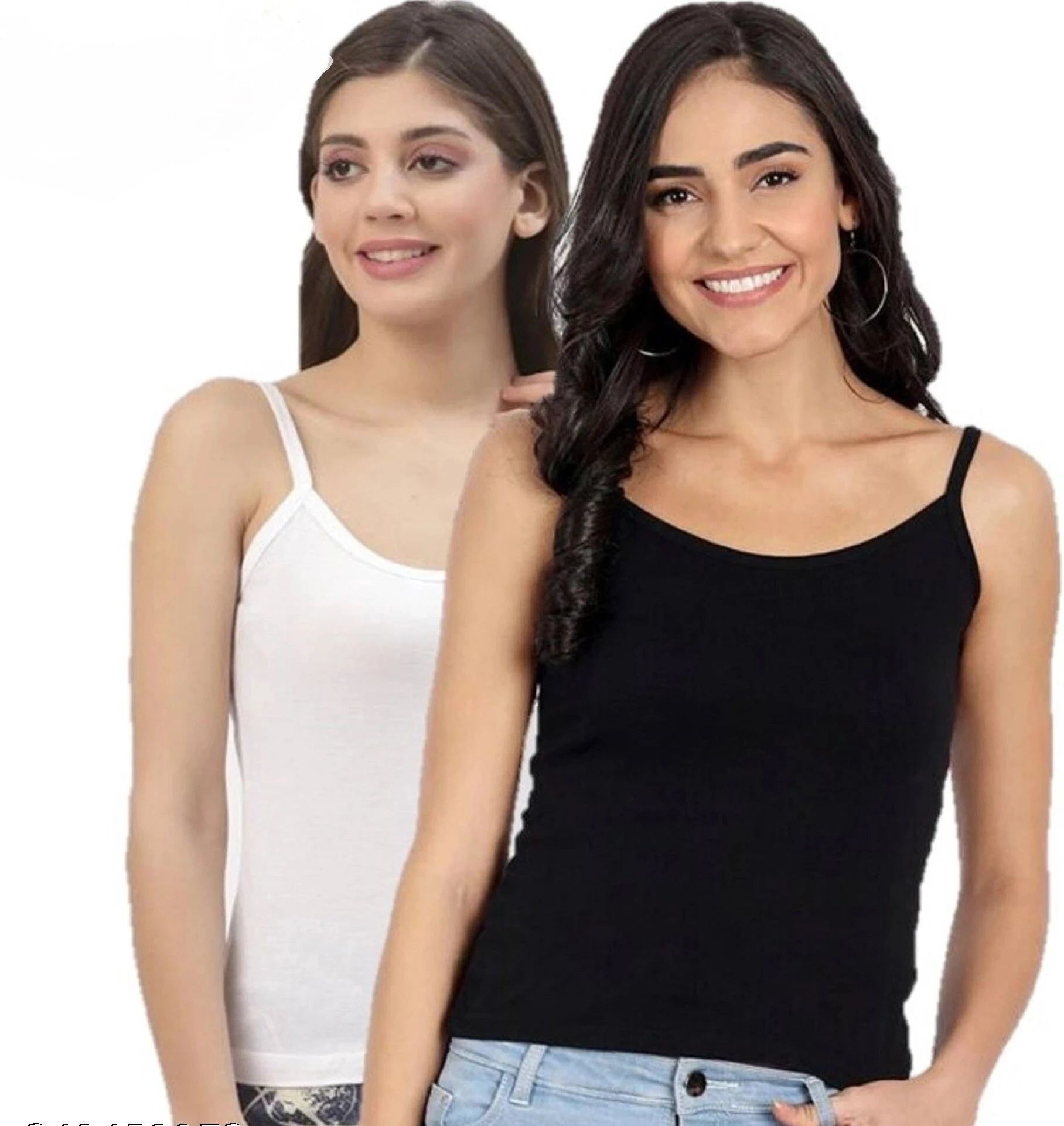 Women Black, White Camisole