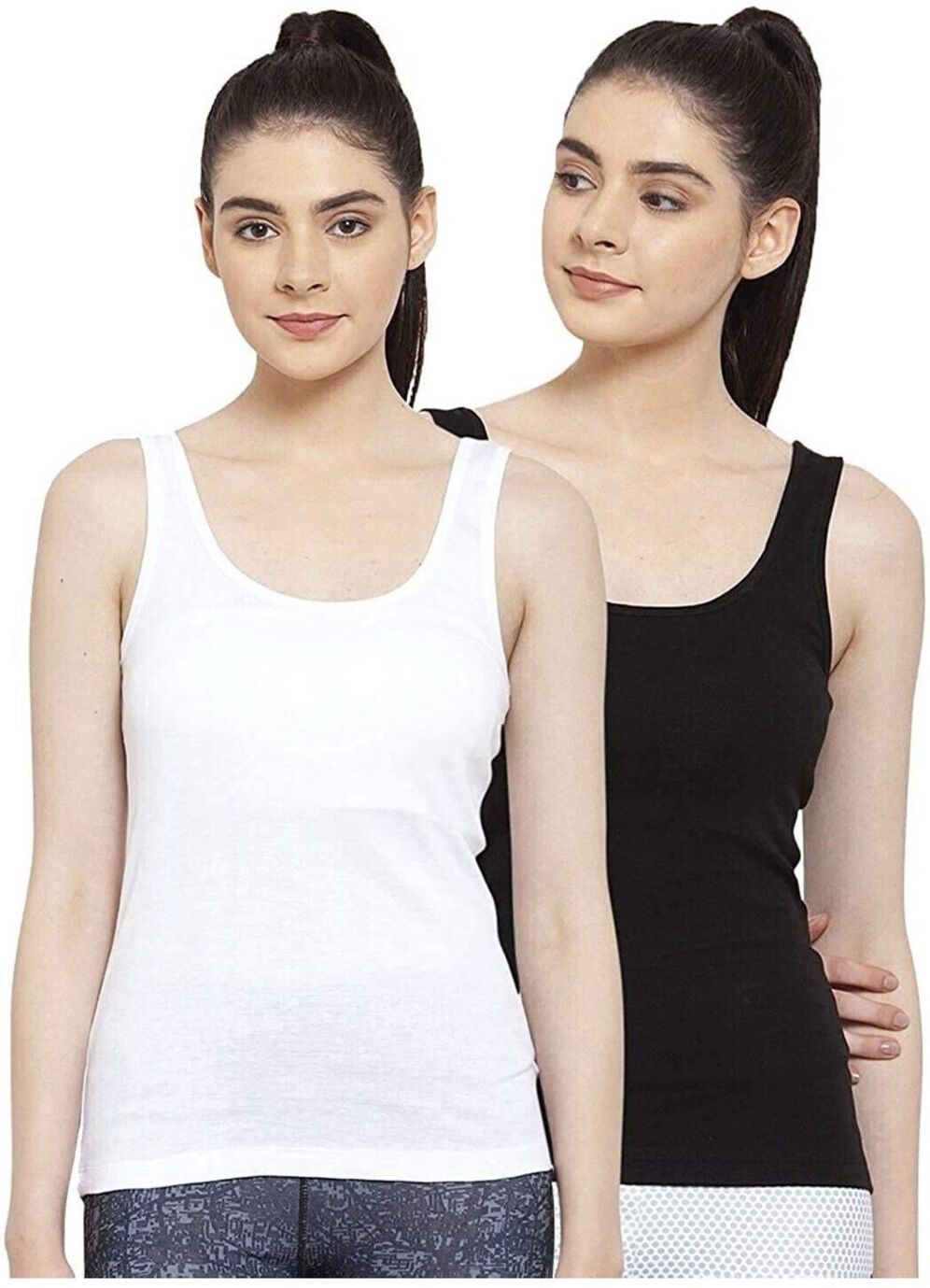 cranyer Women Black, White Camisole-picture-13