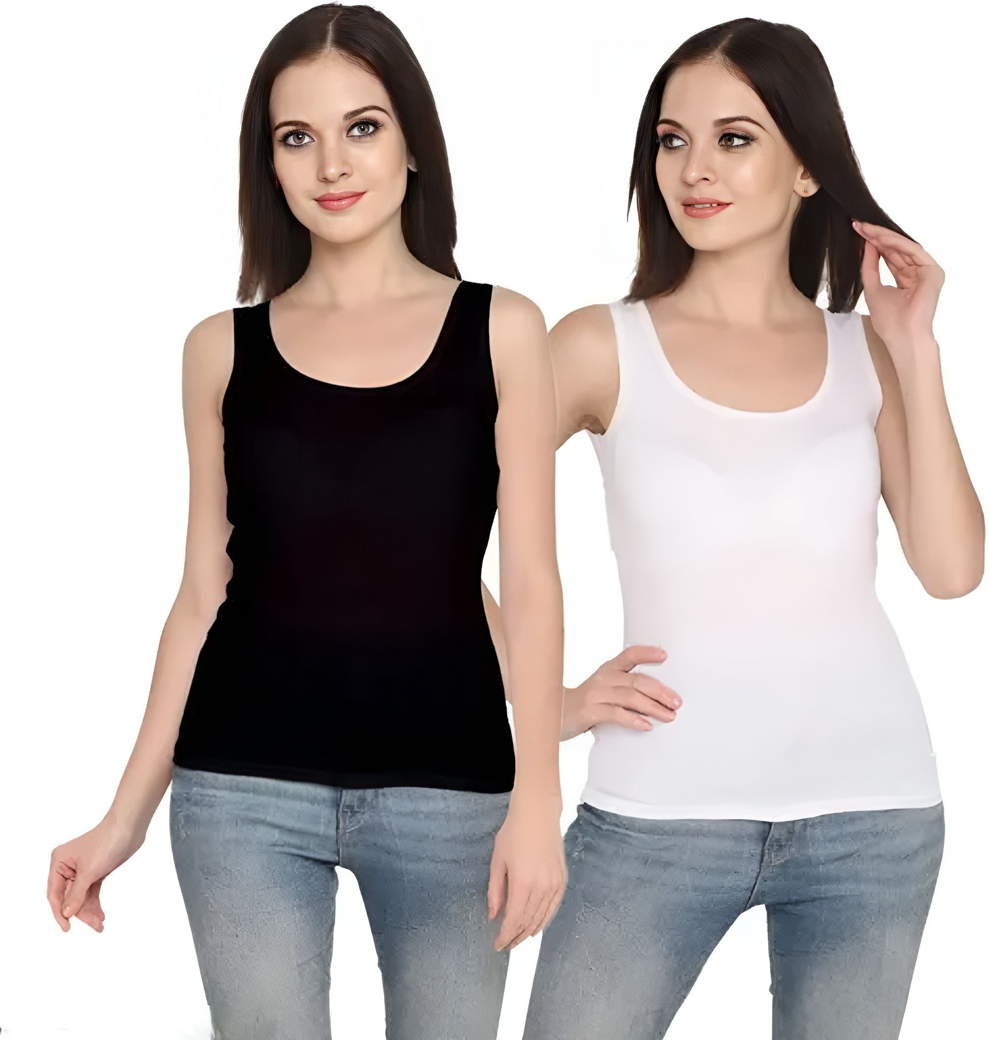 aastikhouse Women White, Black Camisole-picture-6