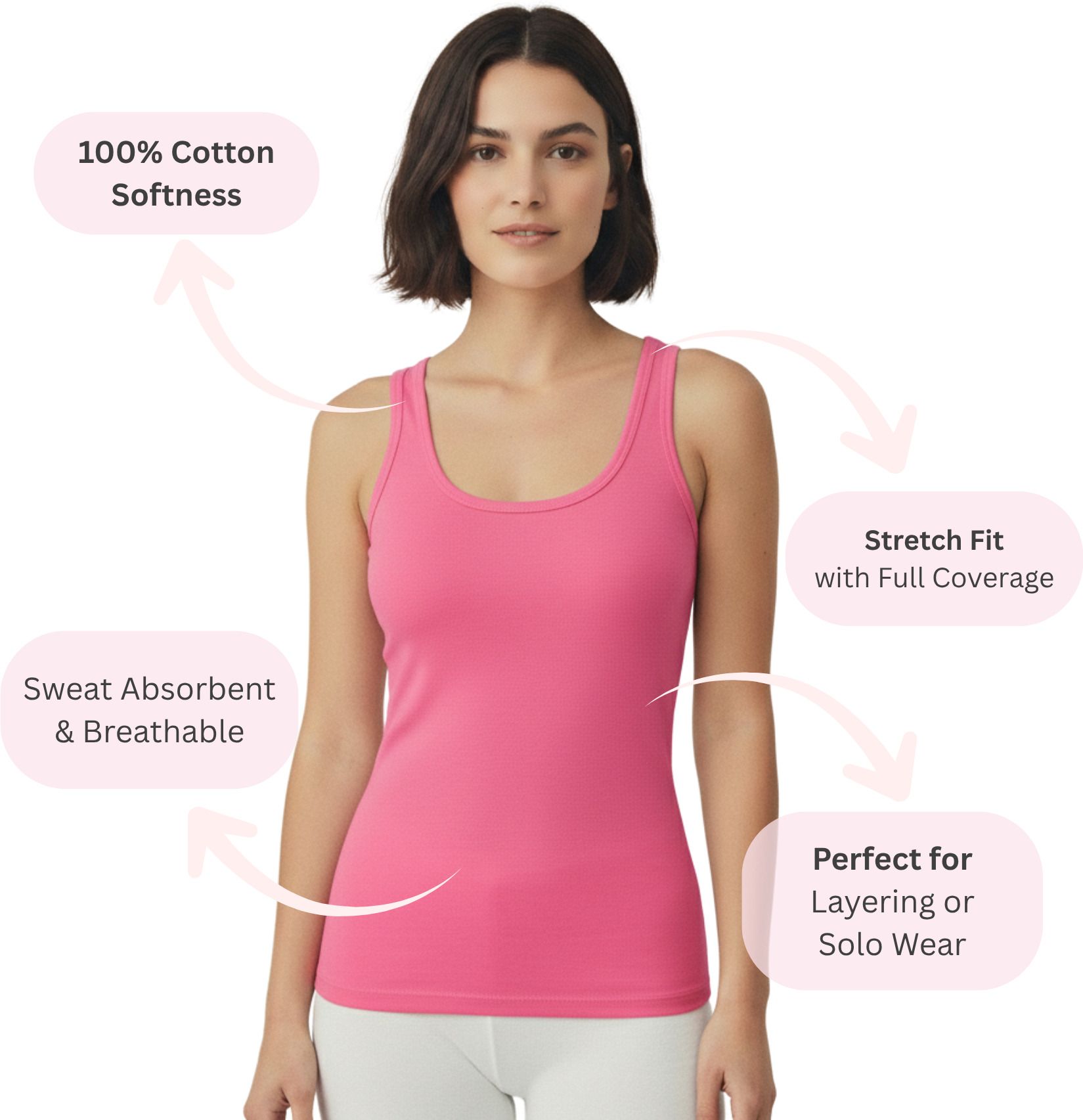 Women Beige, Pink Tank Top/Vest-image-13