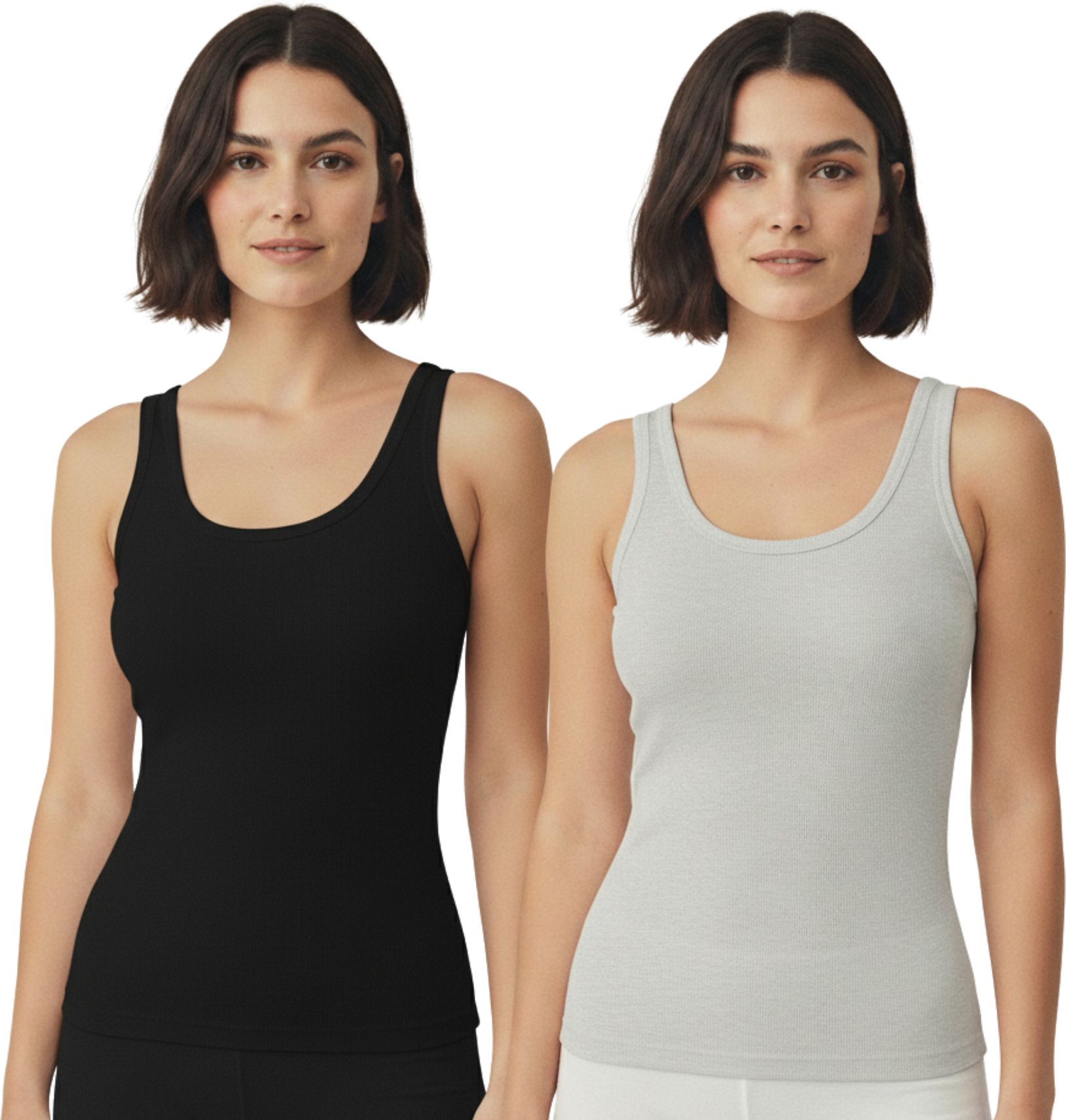 Women Black, Grey Tank Top/Vest-image-10