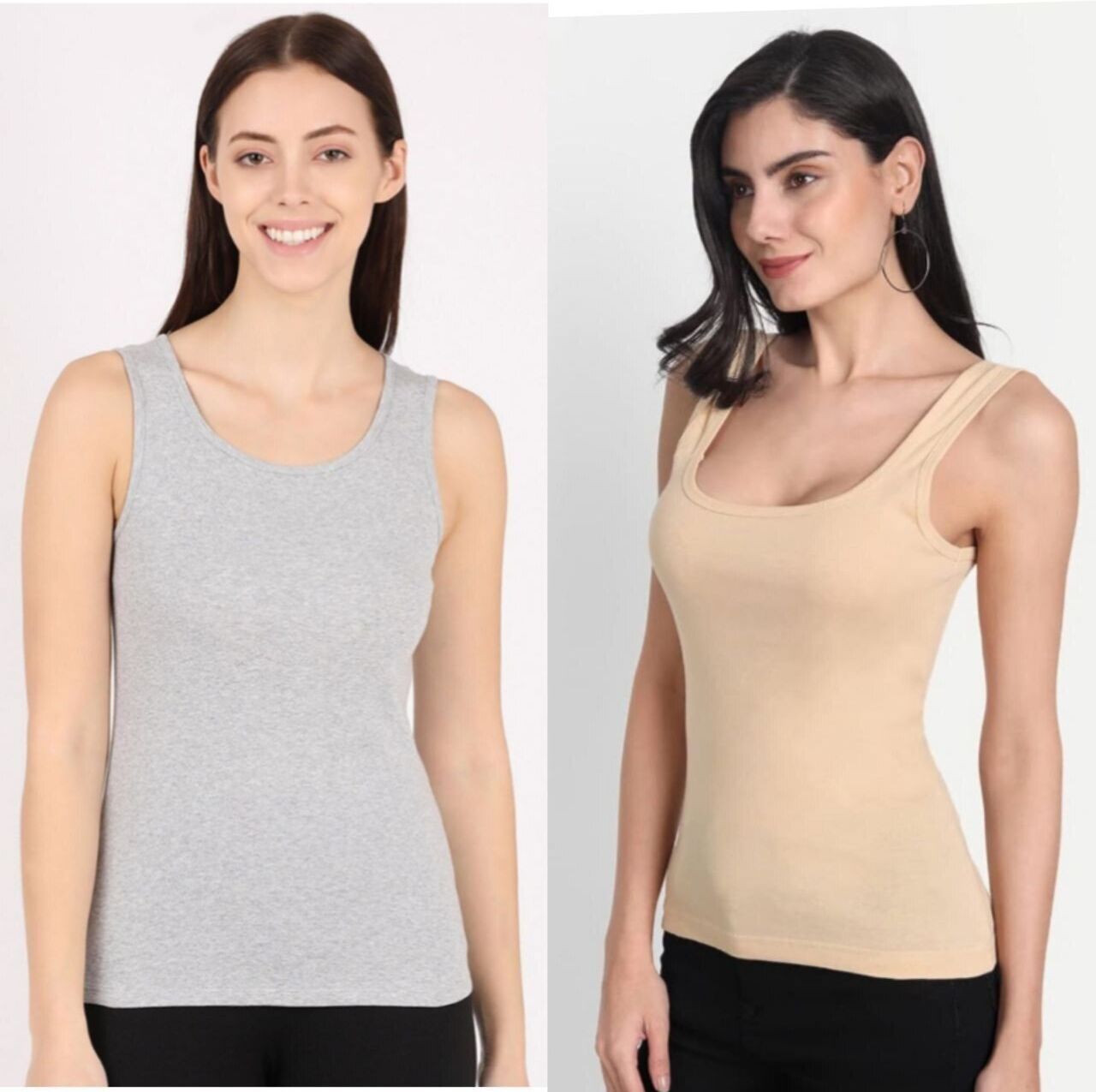 aastikhouse Women Grey, Beige Camisole-picture-14