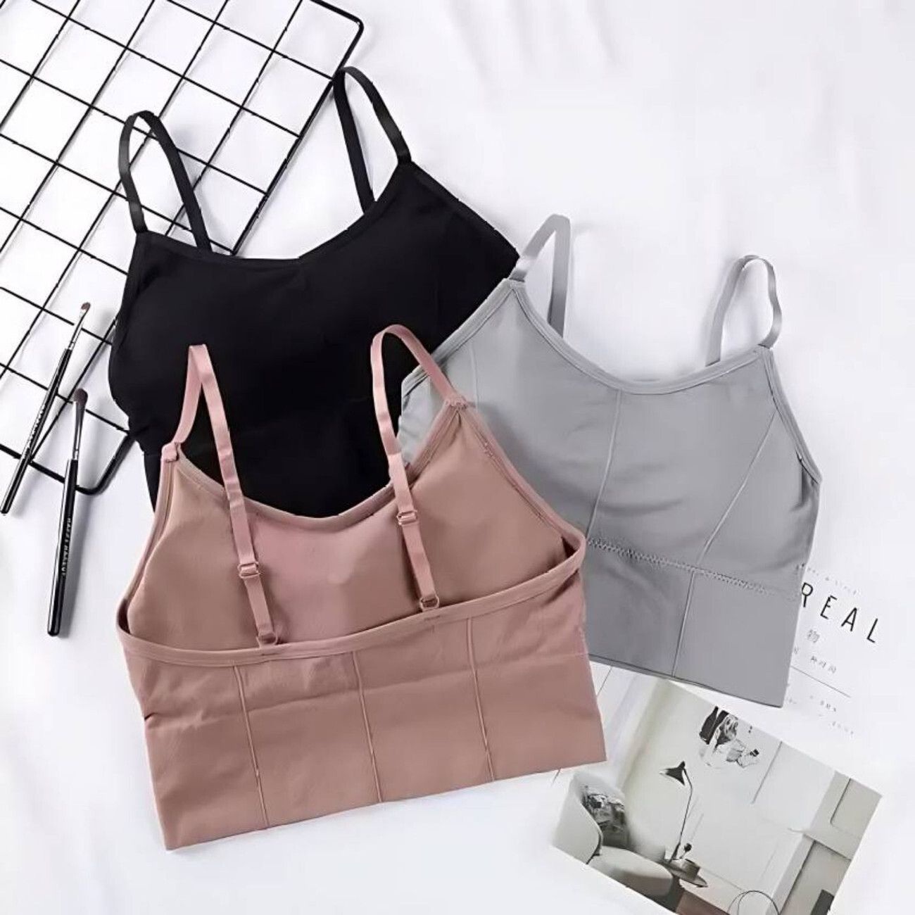 nudora Women Black, Grey, Pink Camisole-picture-58
