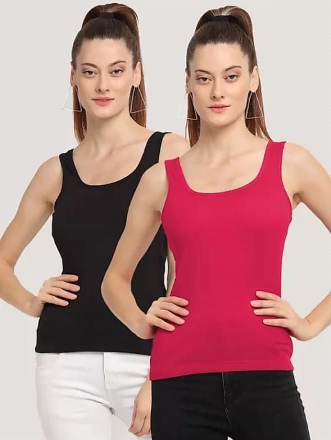 aastikhouse Women Black, Pink Camisole-picture-8