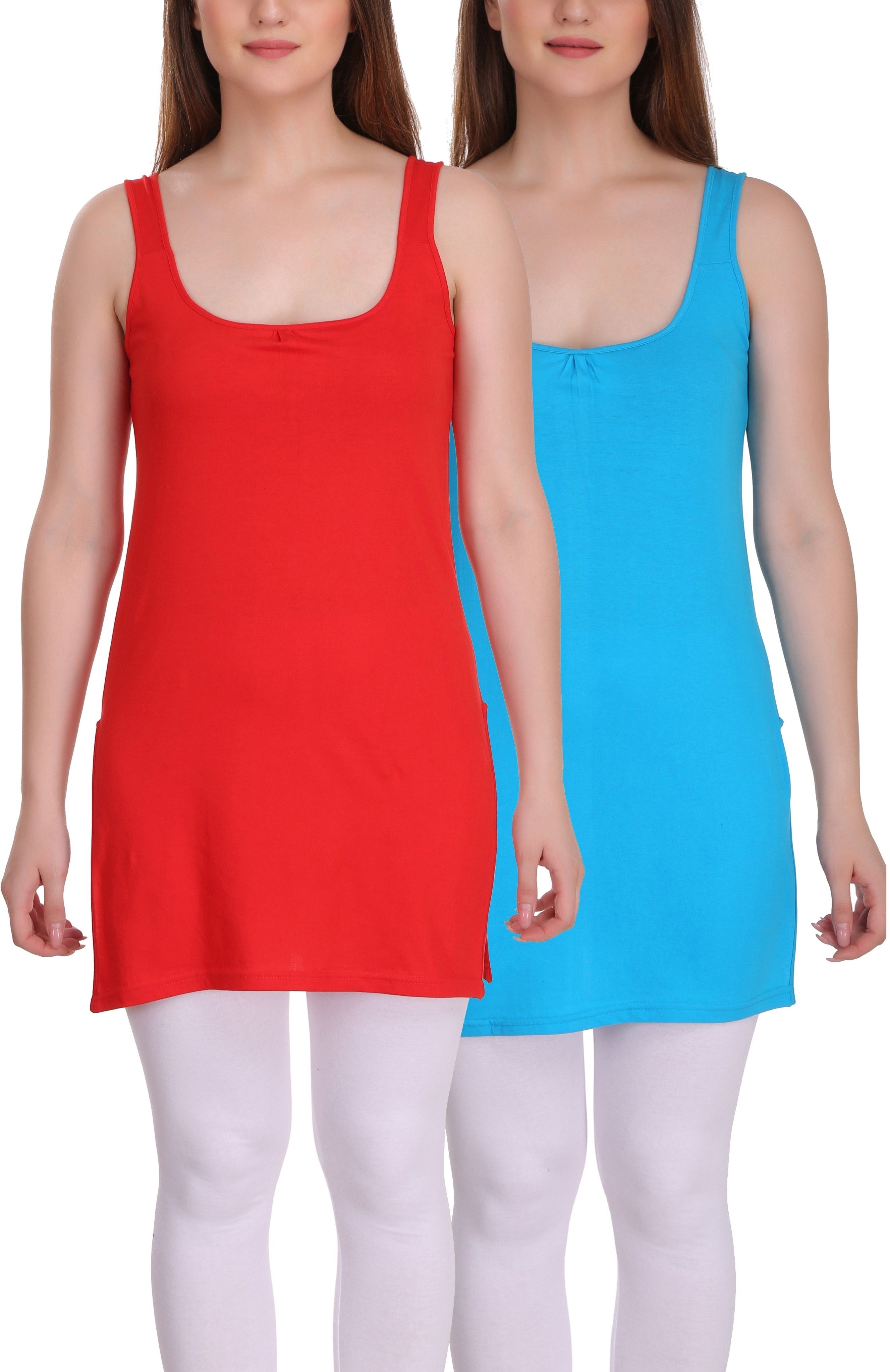 selfcare Women Red, Light Blue Chemise-picture-37