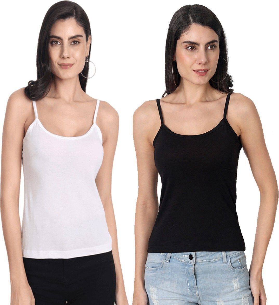 aimly Women White, Black Camisole-picture-5