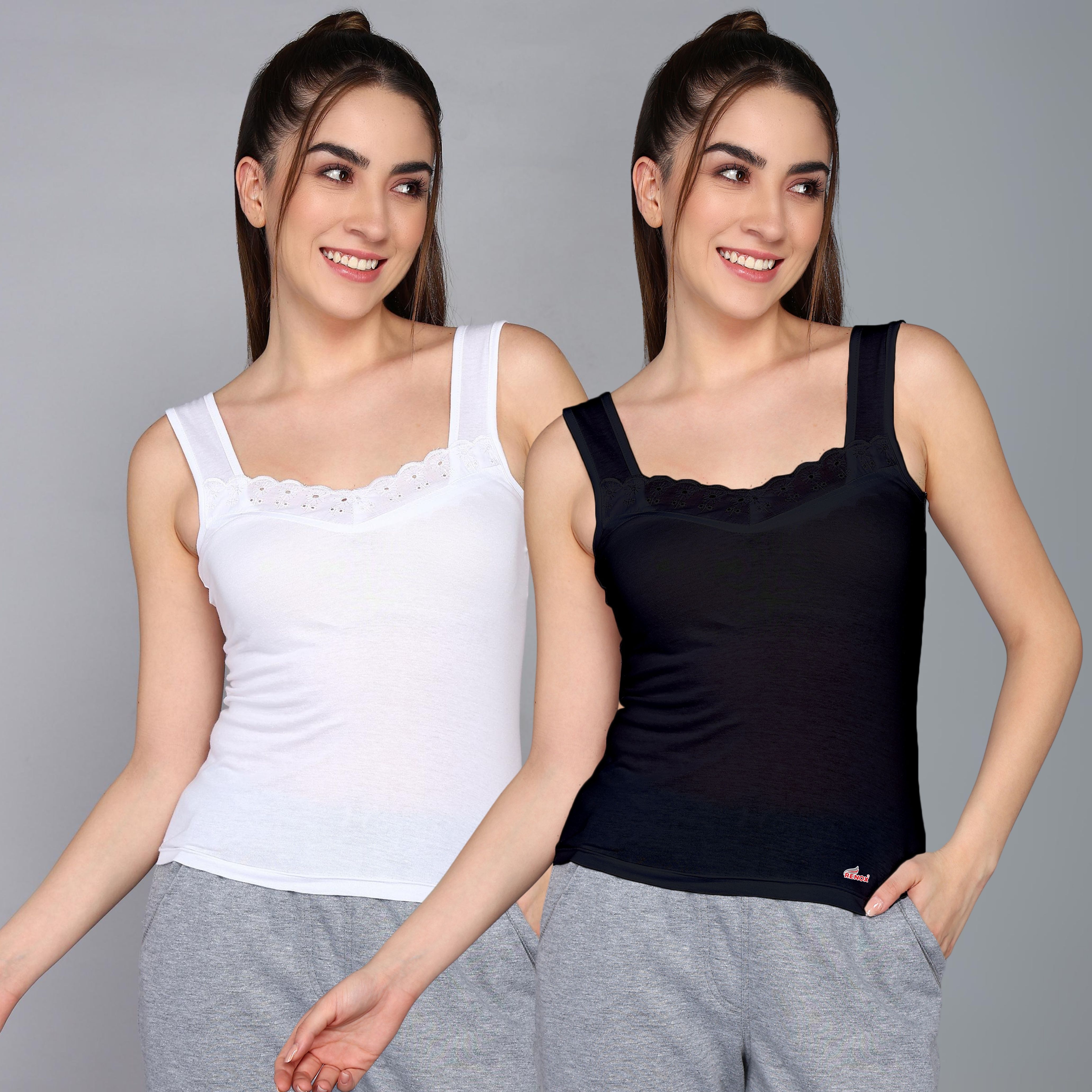 Women Black, White Camisole-image-22