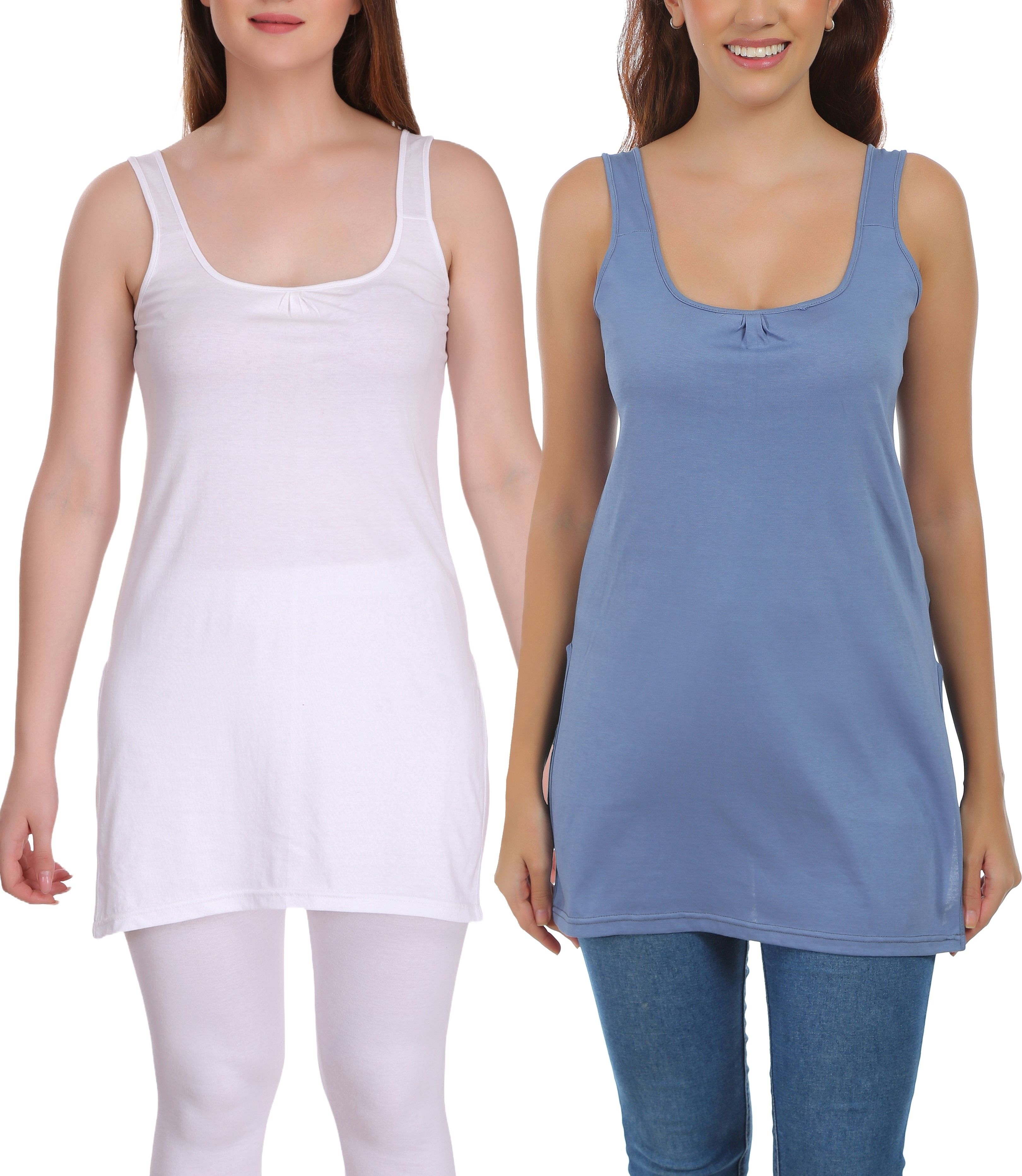 selfcare Women White, Dark Blue Chemise-picture-45