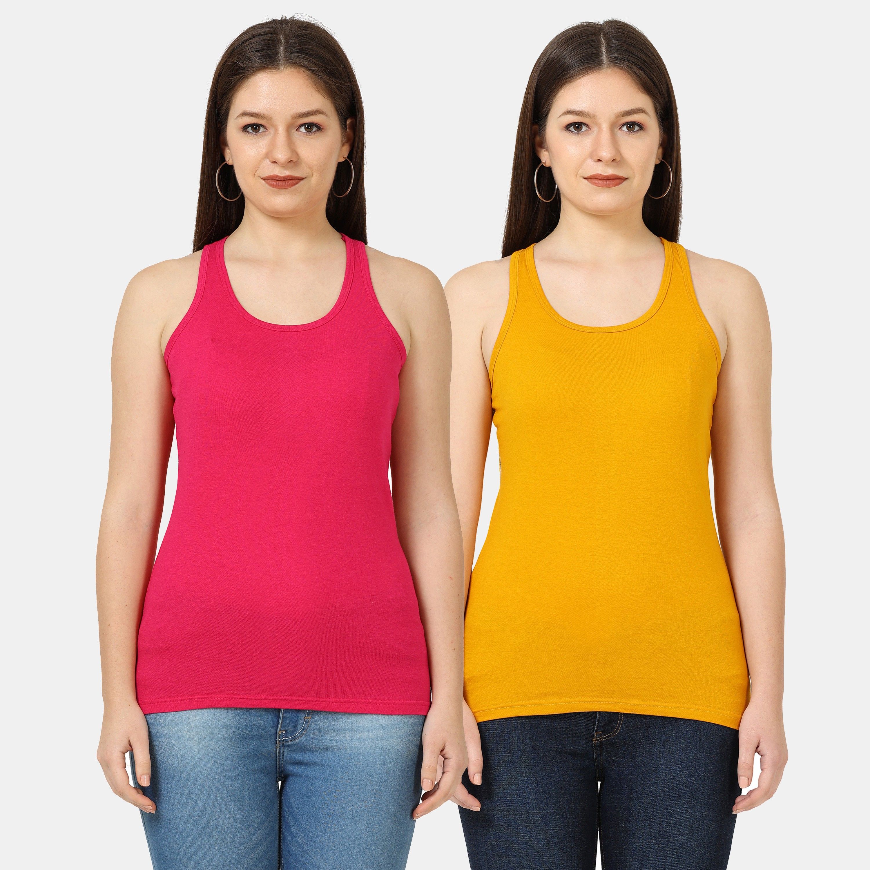 fleximaa Women Pink, Yellow Camisole-picture-10