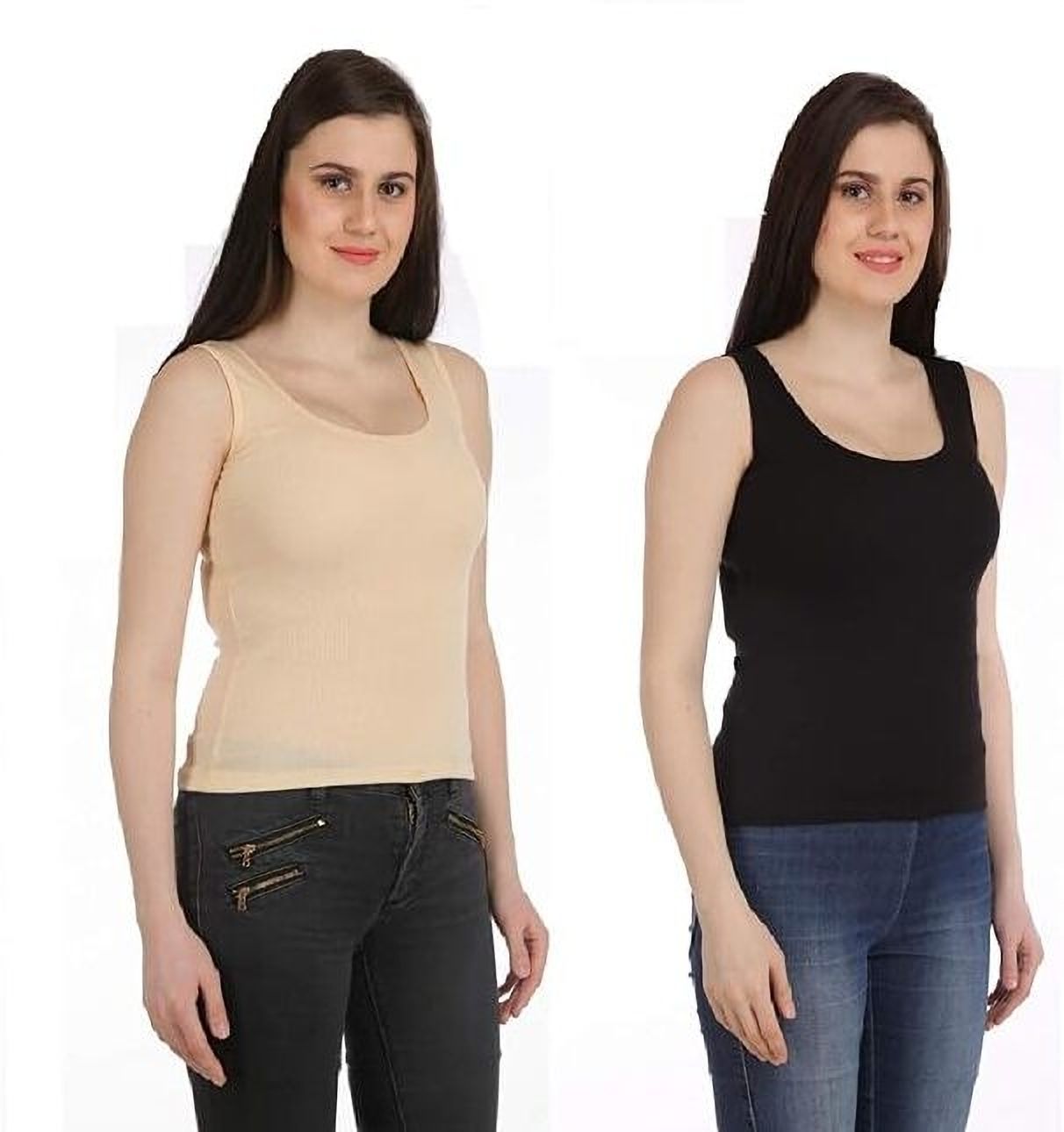 parastrade Women Black, Beige Tank Top/Vest-picture-62
