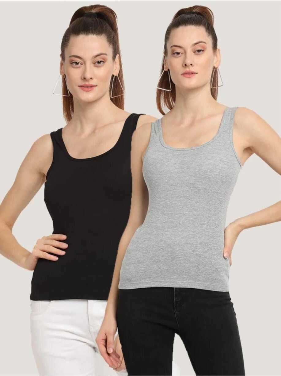 aastikhouse Women Black, Grey Camisole-picture-4