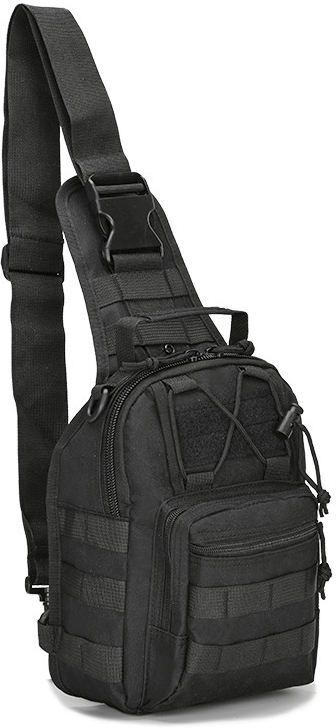 Black Military Tactical One Shoulder Casual Chest Bag for Outdoor Riding Cam