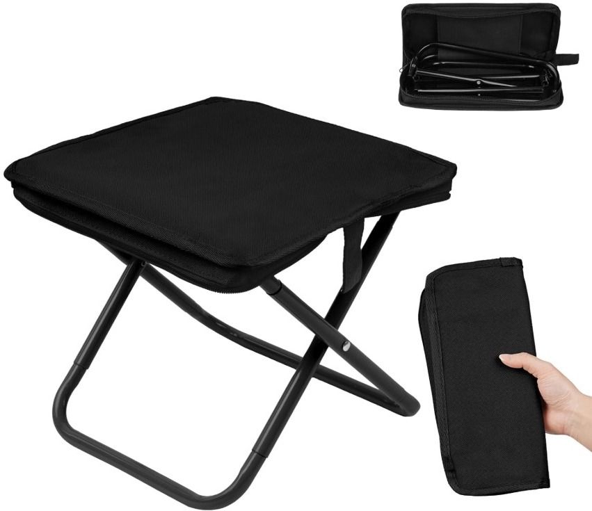 divyash Portable Folding Camping Stool with Carry Bag (Black) Cam-picture-35