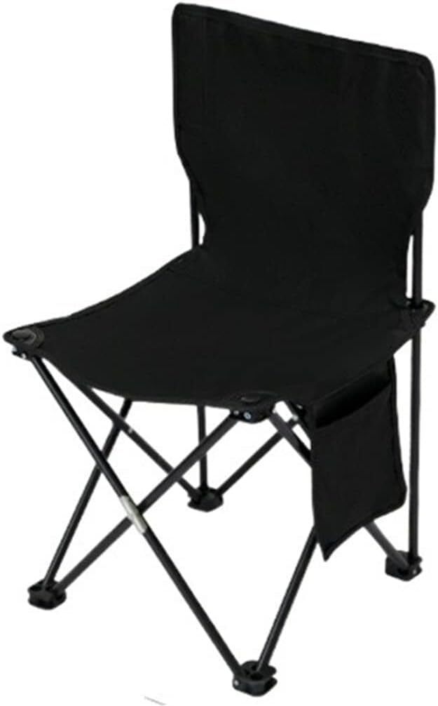 Portable Folding Camping Chair for Outdoor Use Large Black Backpacking Chair Cam