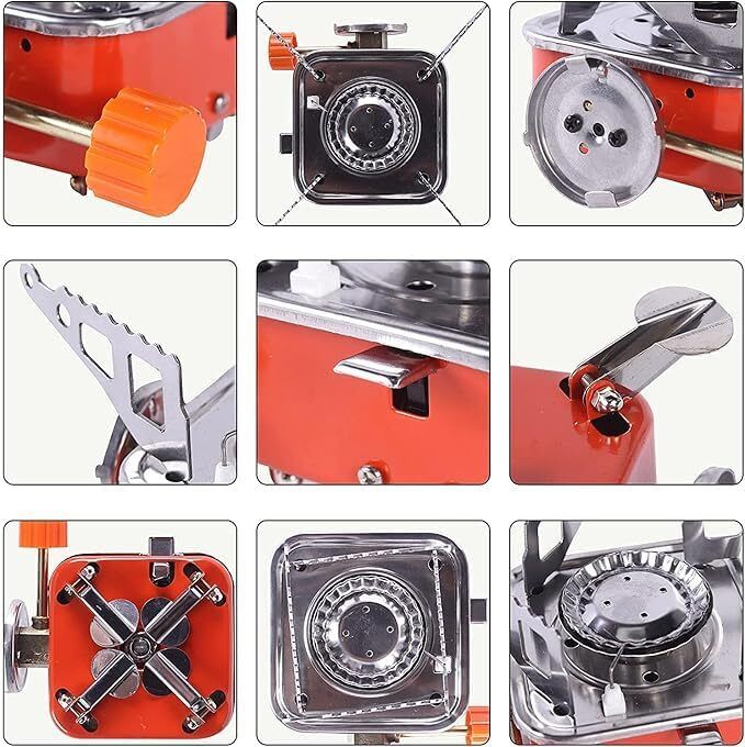techel Small Foldable Gas Stove for Hiking, Travel, Outdoor Cooking, and Campin Stainless Steel Manual Gas Stove-picture-18