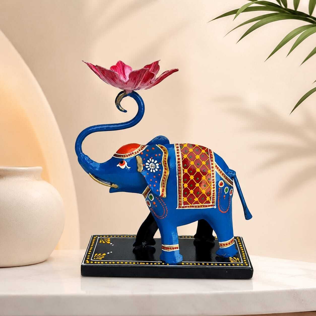 vic jodhpur VICI0007 T LIGHT ELEPHANT GAJ KAMAL Iron 1 - Cup Tealight Holder-picture-13