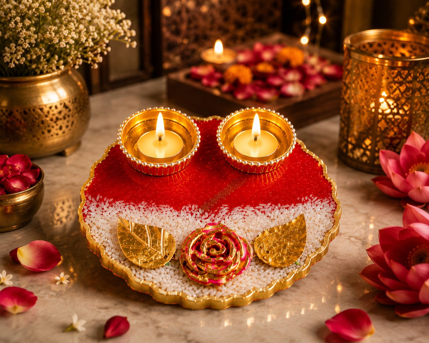 sitarabysimar Handmade Tealight Candle Holder Set Resin 2 - Cup Tealight Holder Set-picture-40