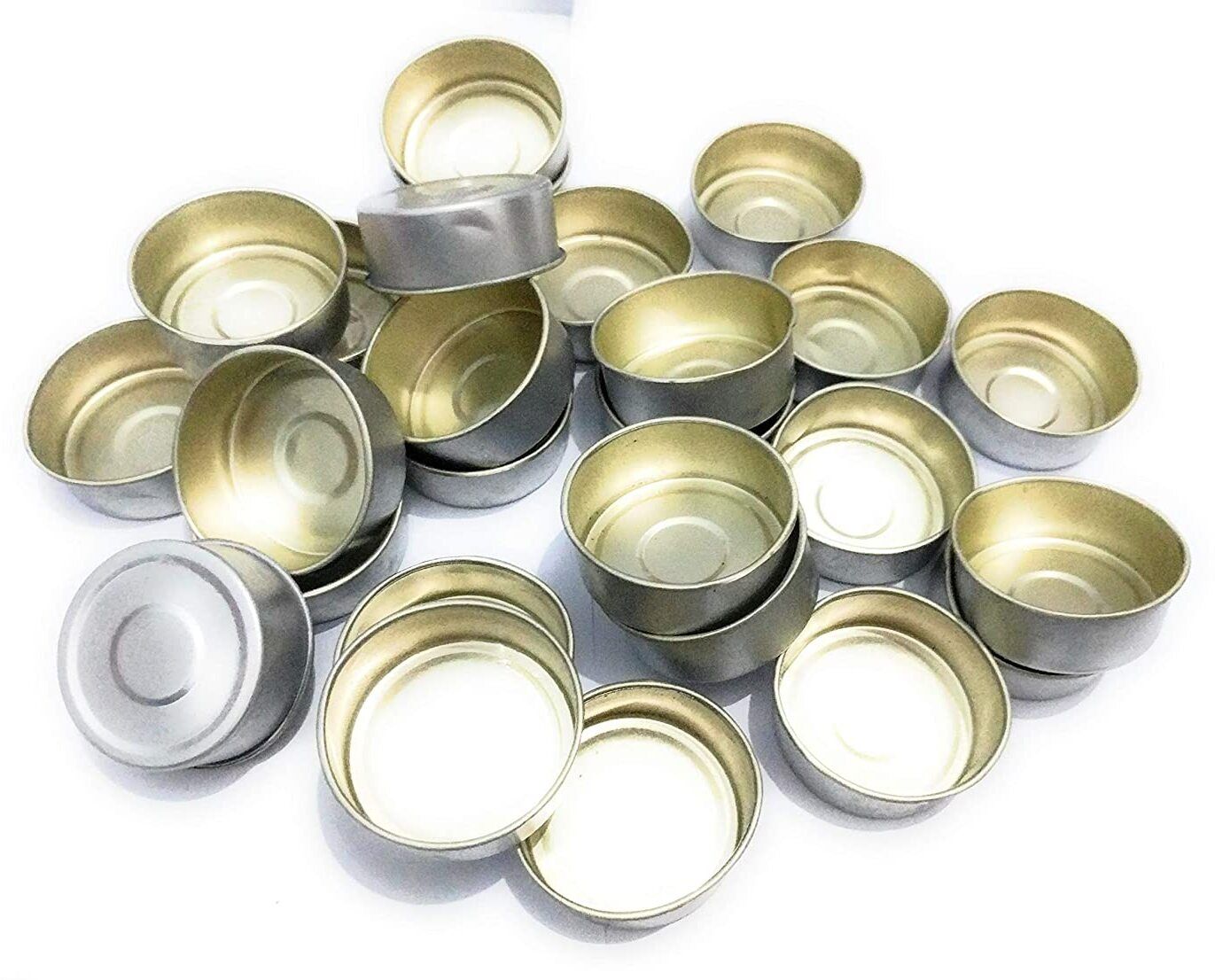 iKalaa Tea light Aluminium empty containers 100 Pcs (Candle making) Aluminium 100 - Cup Tealight Holder-image-13